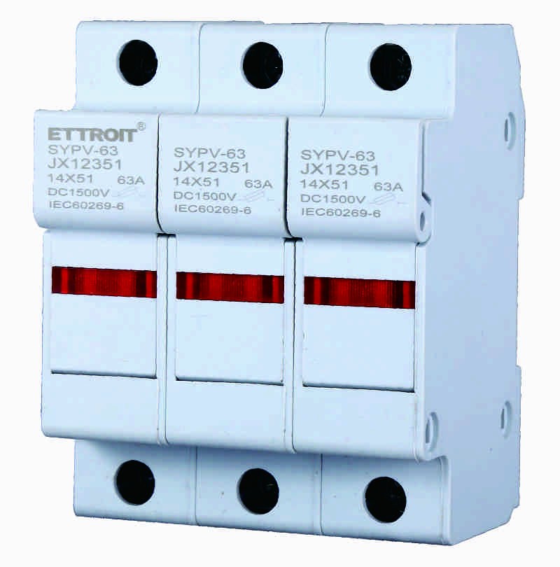 Portafusibile RT18-63 Per Fusibili ⌀14x51mm 1000V 63A 3 Moduli Ettroit JX12351