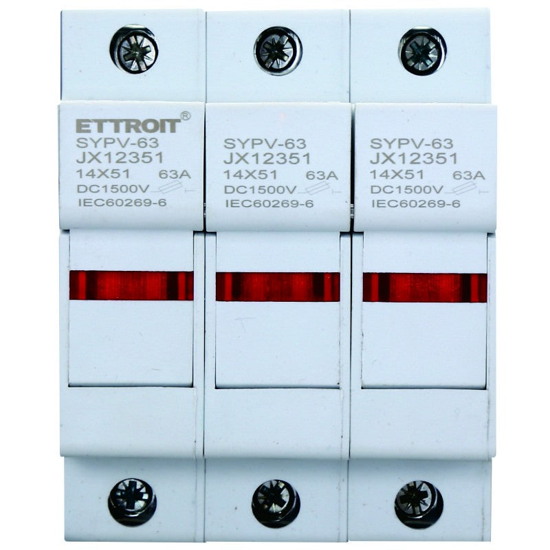 Portafusibile RT18-63 Per Fusibili ⌀14x51mm 1000V 63A 3 Moduli Ettroit JX12351