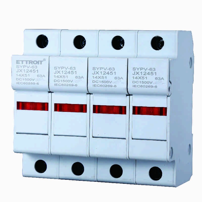 Portafusibile RT18-63 Per Fusibili ⌀14x51mm 1000V 63A 4 Moduli Ettroit JX12451