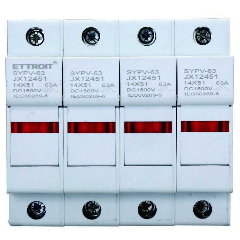 Portafusibile RT18-63 Per Fusibili ⌀14x51mm 1000V 63A 4 Moduli Ettroit JX12451