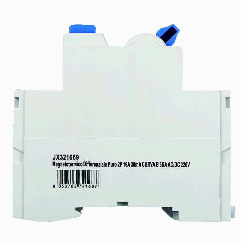 Ettroit Magnetotermico Differenziale Puro 2P 16A 30mA CURVA B 6KA AC/DC 220V