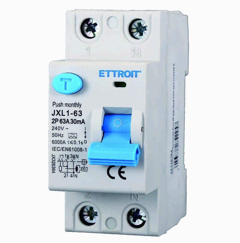 Ettroit Interruttore Differenziale Puro 2P 63A 30mA 220V-6KA CLASSE A JX326364
