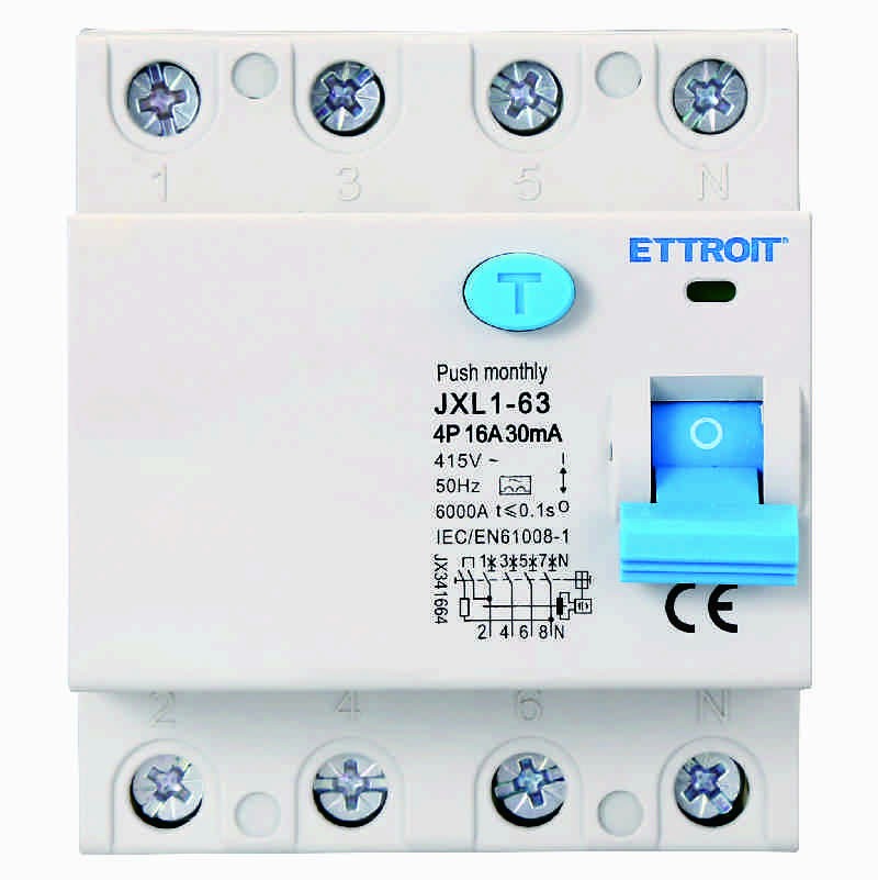 Ettroit Interruttore Differenziale Puro 4P 16A 30mA 380V-6KA CLASSE A JX341664