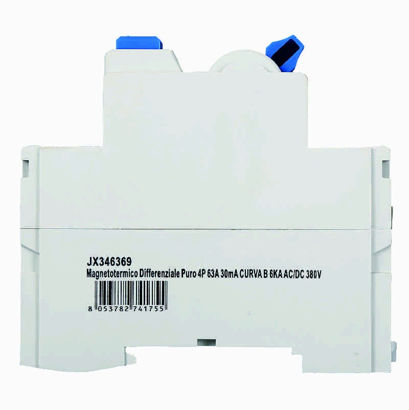 Ettroit Magnetotermico Differenziale Puro 4P 63A 30mA CURVA B 6KA AC/DC 380V