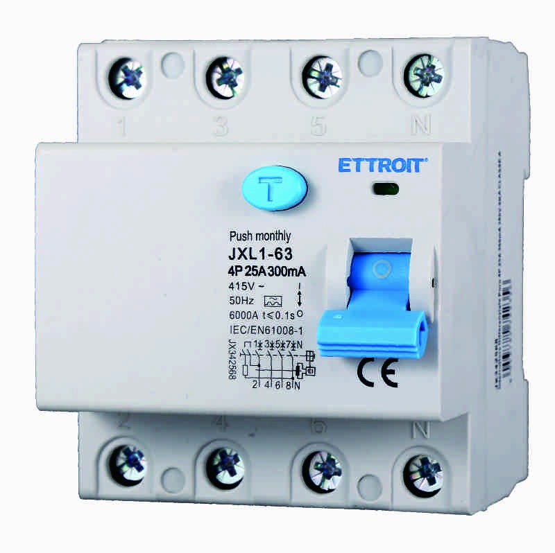 Ettroit Interruttore Differenziale Puro 4P 25A 300mA 380V-6KA CLASSE A JX342568