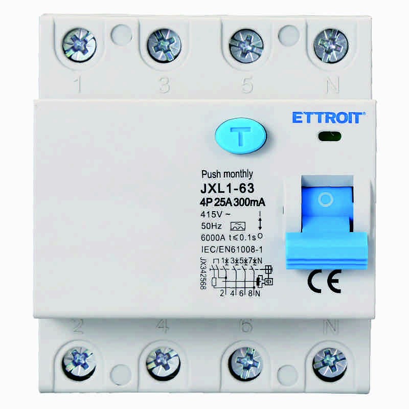 Ettroit Interruttore Differenziale Puro 4P 25A 300mA 380V-6KA CLASSE A JX342568