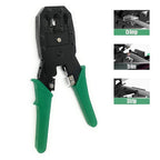 Pinza Crimpatrice 3 in 1 per Connettori RJ45 RJ11 RJ12 Verde