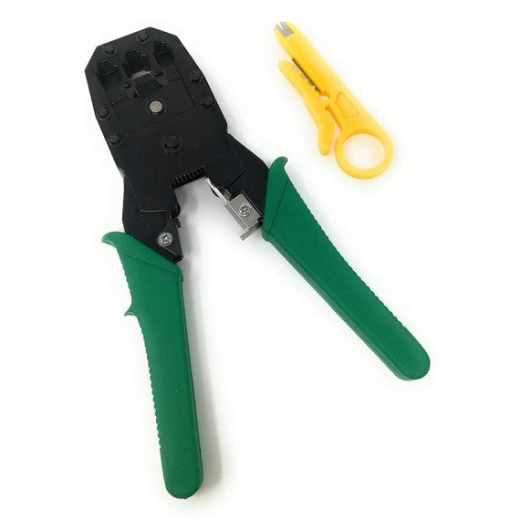 Pinza Crimpatrice 3 in 1 per Connettori RJ45 RJ11 RJ12 Verde