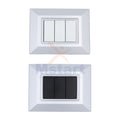 Placca Compatibile Vimar Eikon Alluminio Chiaro 3, 4, 7 Posti