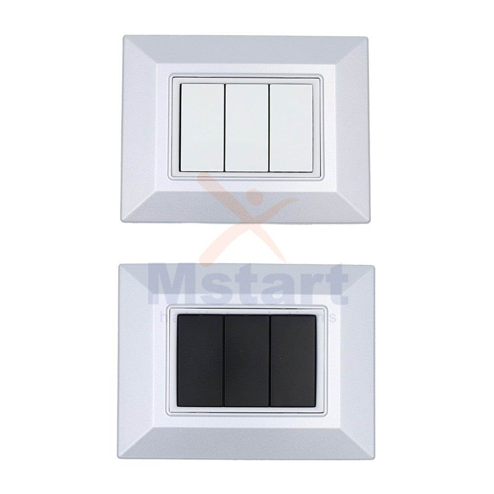 Placca Compatibile Vimar Eikon Alluminio Chiaro 3, 4, 7 Posti