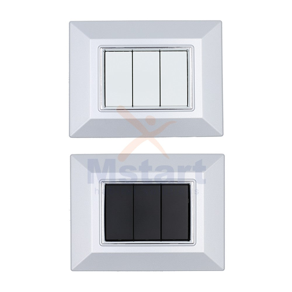 Placca Compatibile Vimar Eikon Alluminio Chiaro 3, 4, 7 Posti
