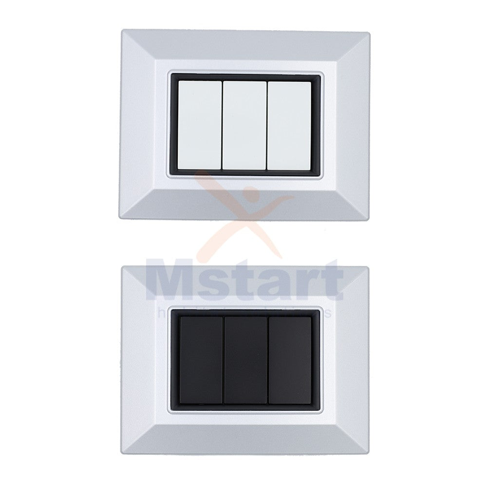 Placca Compatibile Vimar Eikon Alluminio Chiaro 3, 4, 7 Posti