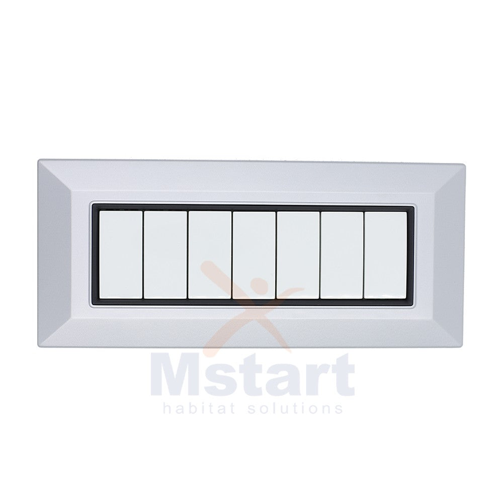 Placca Compatibile Vimar Eikon Alluminio Chiaro 3, 4, 7 Posti