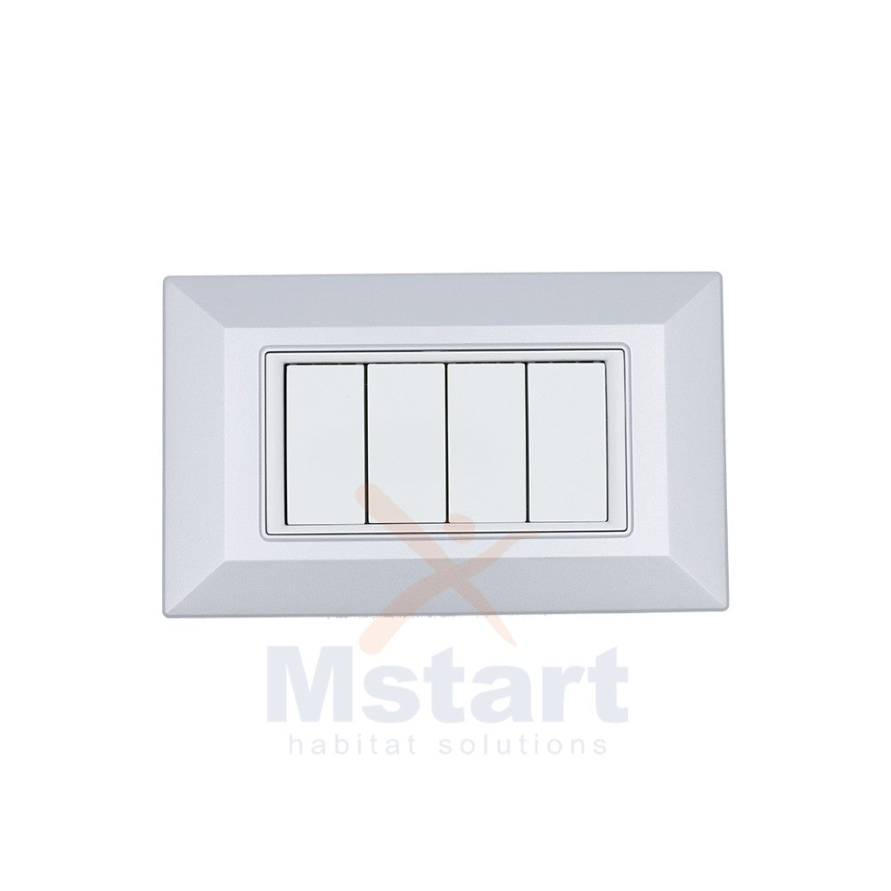 Placca Compatibile Vimar Eikon Alluminio Chiaro 3, 4, 7 Posti