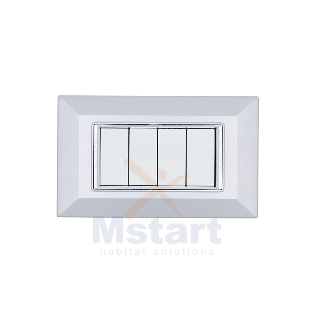 Placca Compatibile Vimar Eikon Alluminio Chiaro 3, 4, 7 Posti