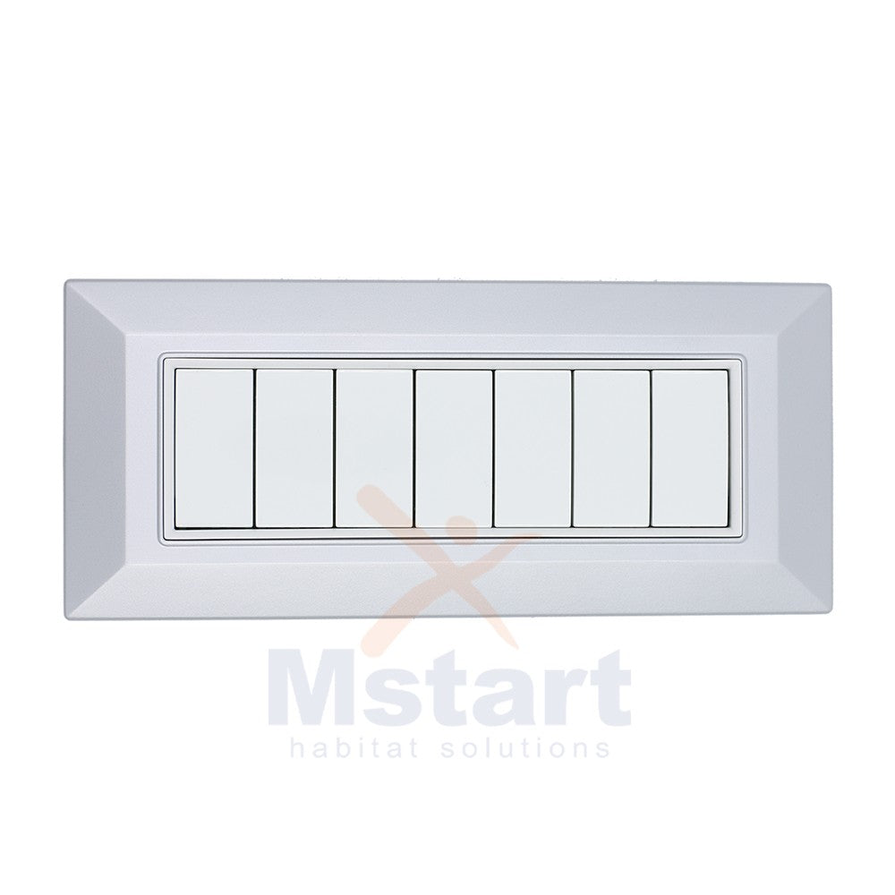 Placca Compatibile Vimar Eikon Alluminio Chiaro 3, 4, 7 Posti