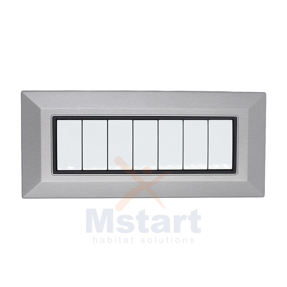 Placca Compatibile Vimar Eikon Acciaio Spazzolato 3, 4, 7 Posti