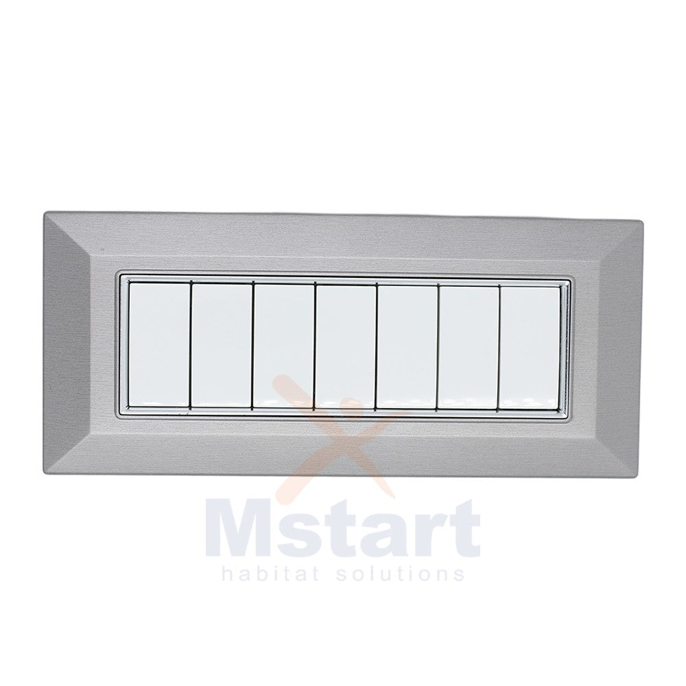 Placca Compatibile Vimar Eikon Acciaio Spazzolato 3, 4, 7 Posti