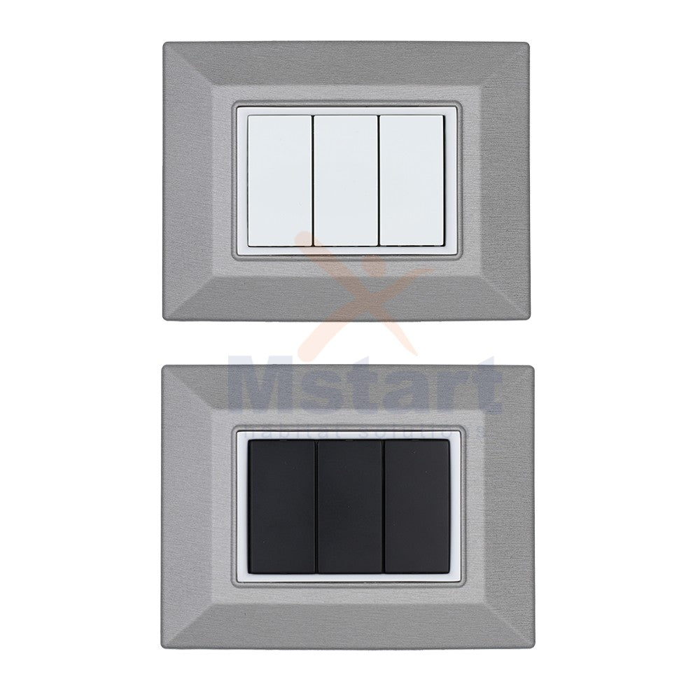 Placca Compatibile Vimar Eikon Acciaio Spazzolato 3, 4, 7 Posti