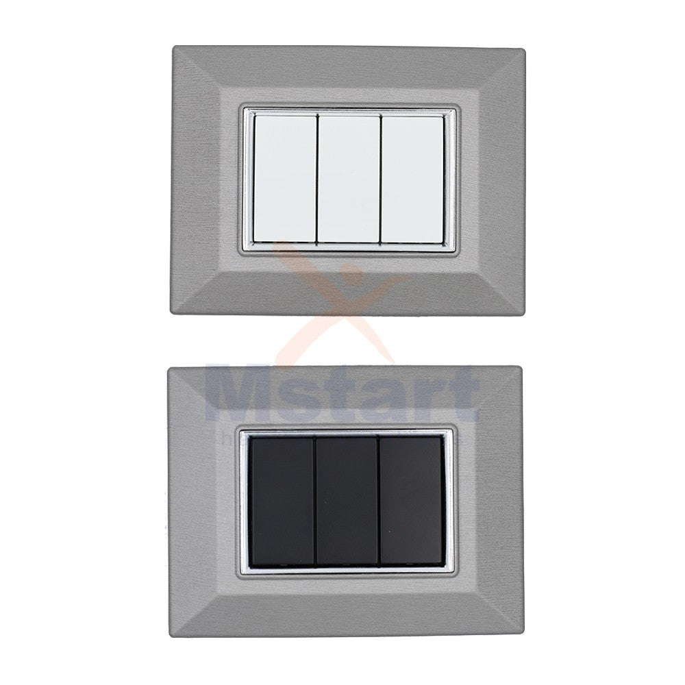 Placca Compatibile Vimar Eikon Acciaio Spazzolato 3, 4, 7 Posti
