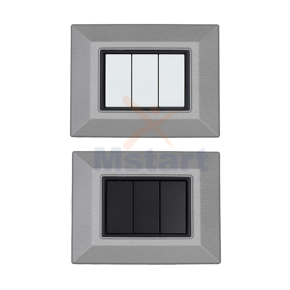 Placca Compatibile Vimar Eikon Acciaio Spazzolato 3, 4, 7 Posti