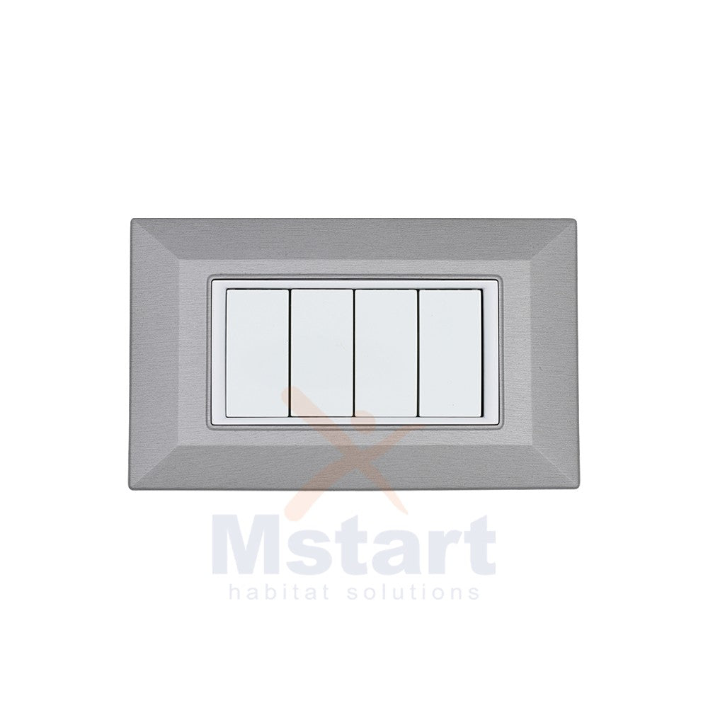 Placca Compatibile Vimar Eikon Acciaio Spazzolato 3, 4, 7 Posti