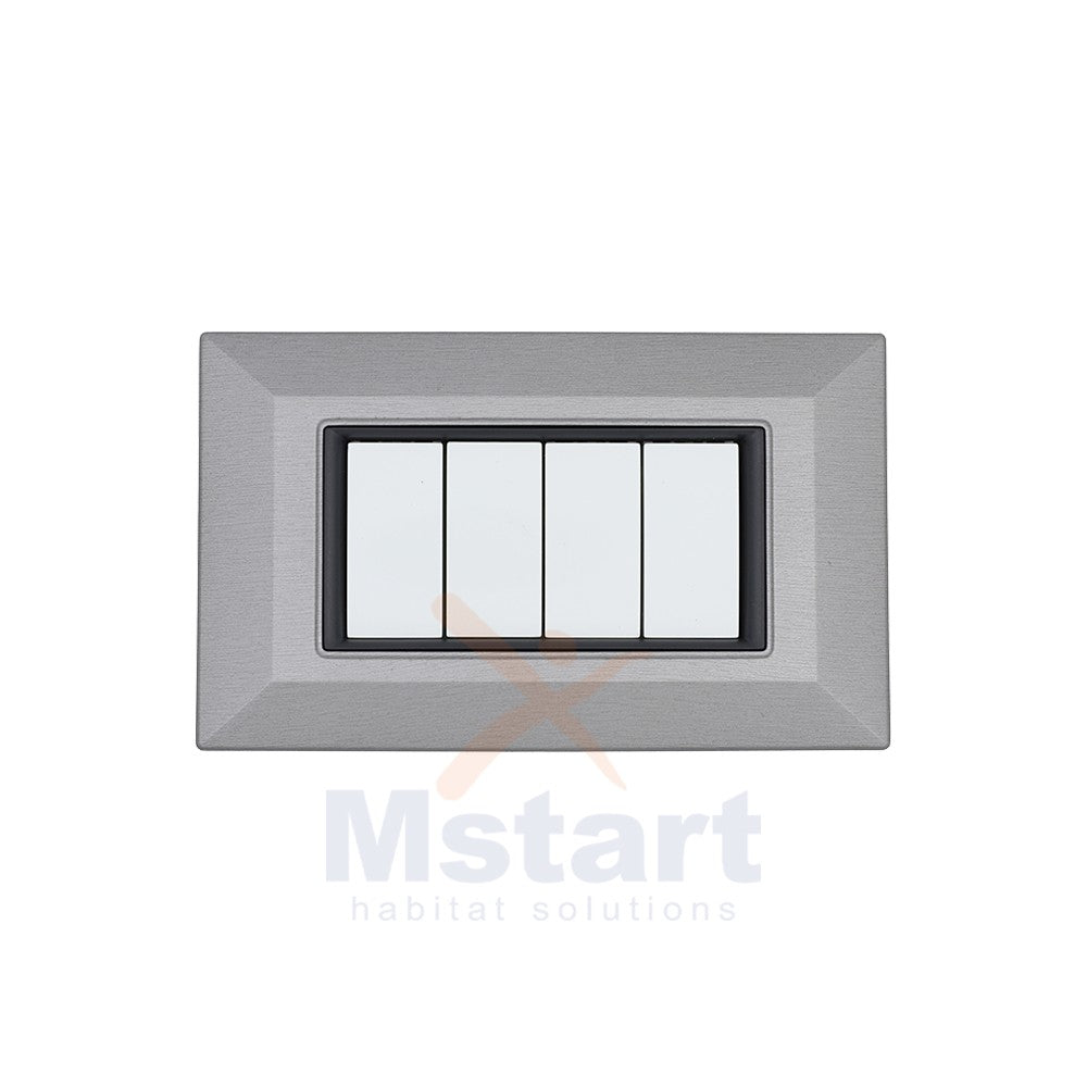 Placca Compatibile Vimar Eikon Acciaio Spazzolato 3, 4, 7 Posti