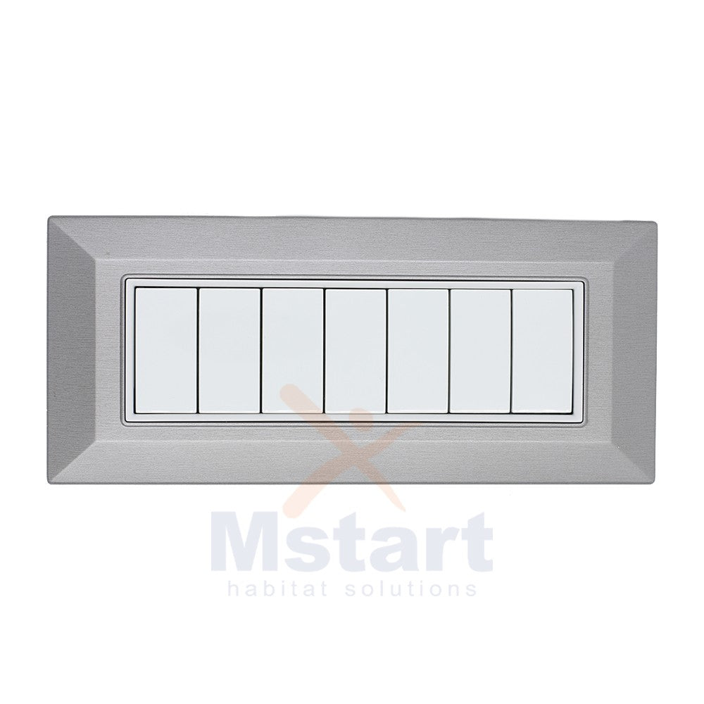 Placca Compatibile Vimar Eikon Acciaio Spazzolato 3, 4, 7 Posti