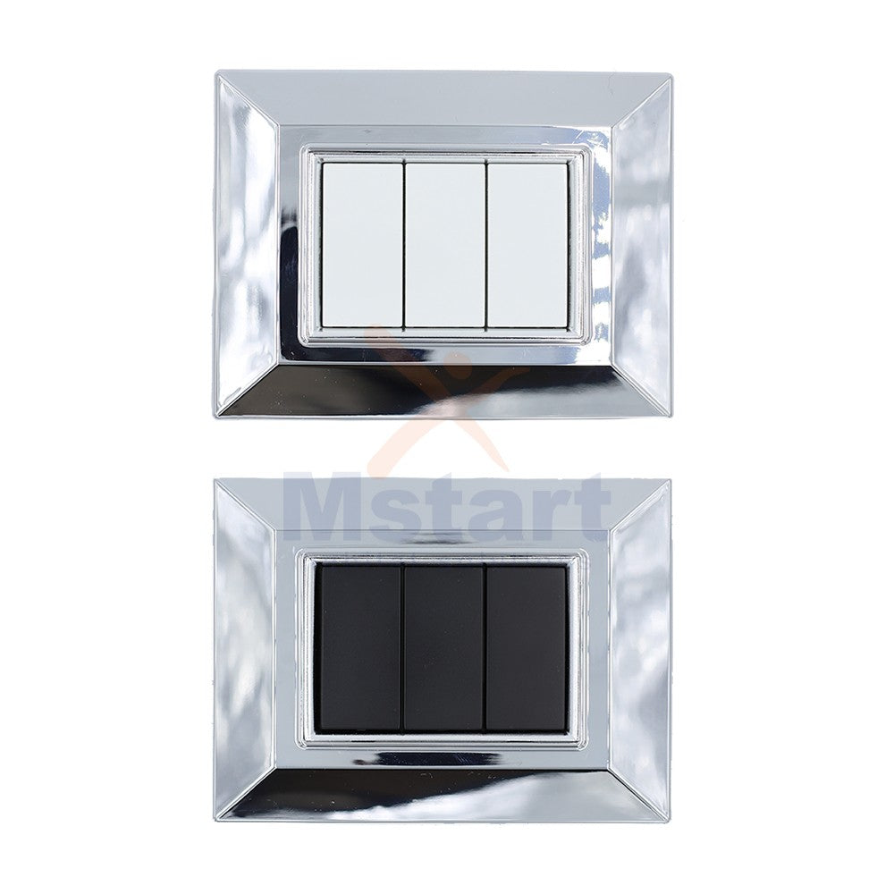 Placca Compatibile Vimar Eikon Cromata 3, 4, 7 Posti