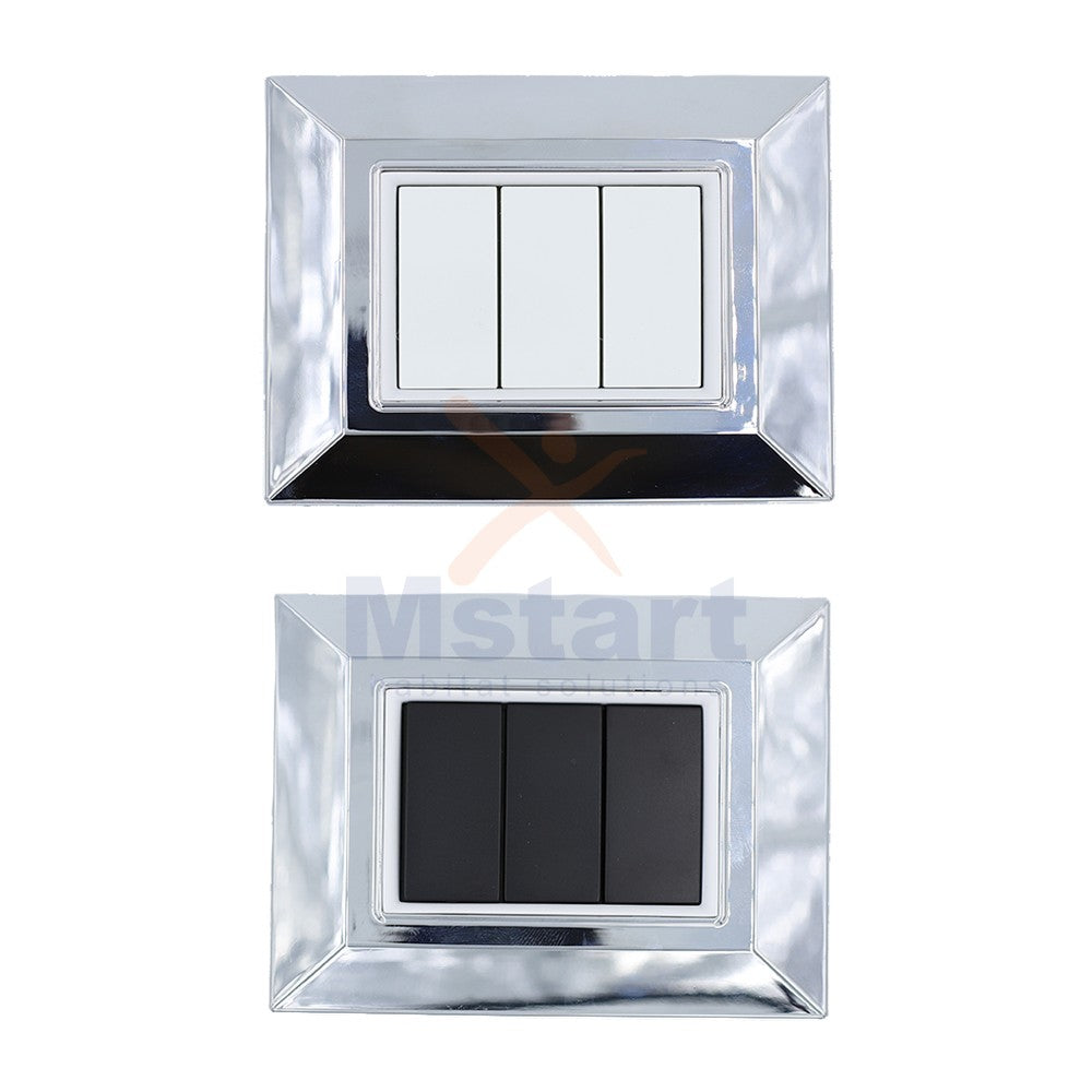 Placca Compatibile Vimar Eikon Cromata 3, 4, 7 Posti