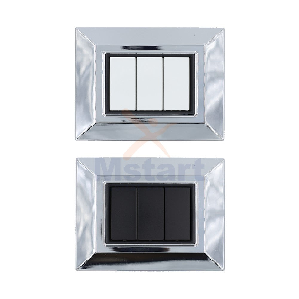 Placca Compatibile Vimar Eikon Cromata 3, 4, 7 Posti