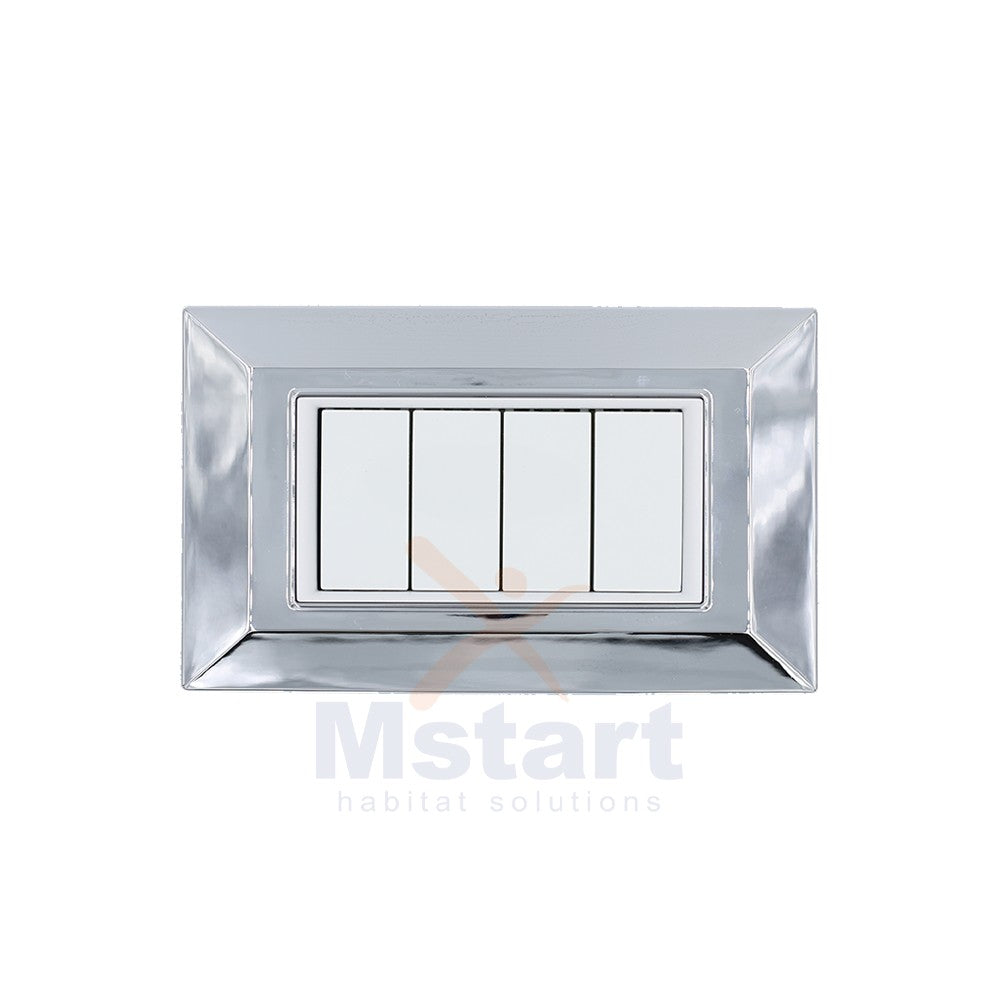 Placca Compatibile Vimar Eikon Cromata 3, 4, 7 Posti