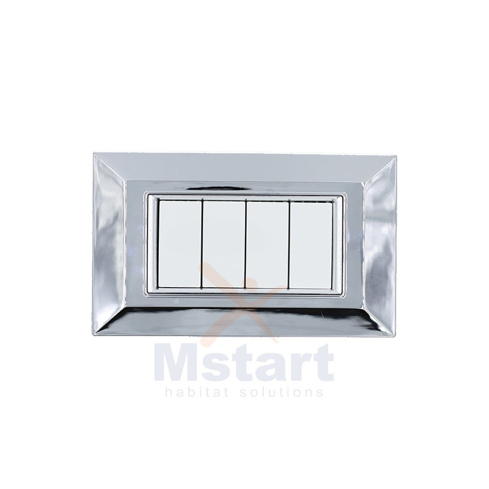 Placca Compatibile Vimar Eikon Cromata 3, 4, 7 Posti