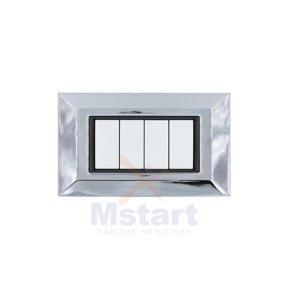 Placca Compatibile Vimar Eikon Cromata 3, 4, 7 Posti