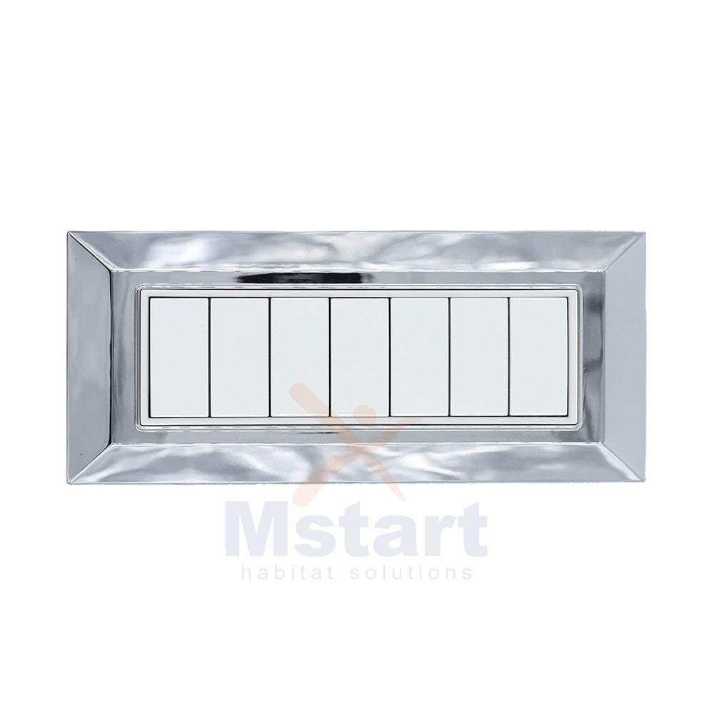 Placca Compatibile Vimar Eikon Cromata 3, 4, 7 Posti