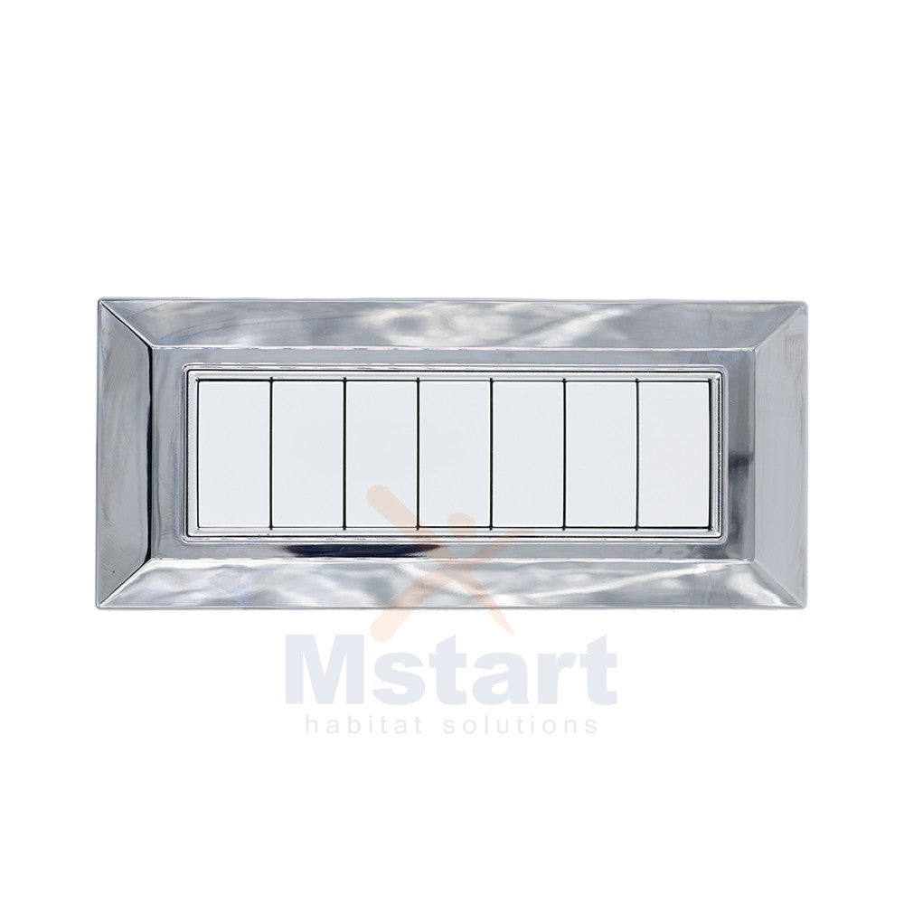 Placca Compatibile Vimar Eikon Cromata 3, 4, 7 Posti