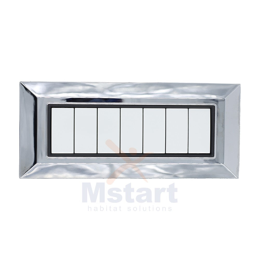 Placca Compatibile Vimar Eikon Cromata 3, 4, 7 Posti