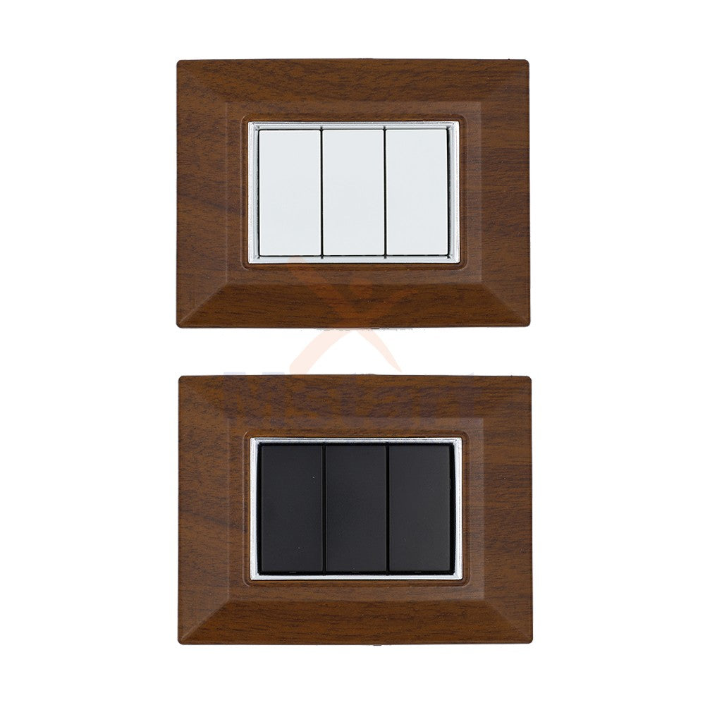 Placca Compatibile Vimar Eikon Legno Scuro 3, 4, 7 Posti