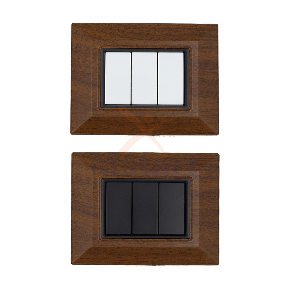 Placca Compatibile Vimar Eikon Legno Scuro 3, 4, 7 Posti