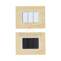 Placca Compatibile Vimar Eikon Legno Sbiancato 3, 4, 7 Posti