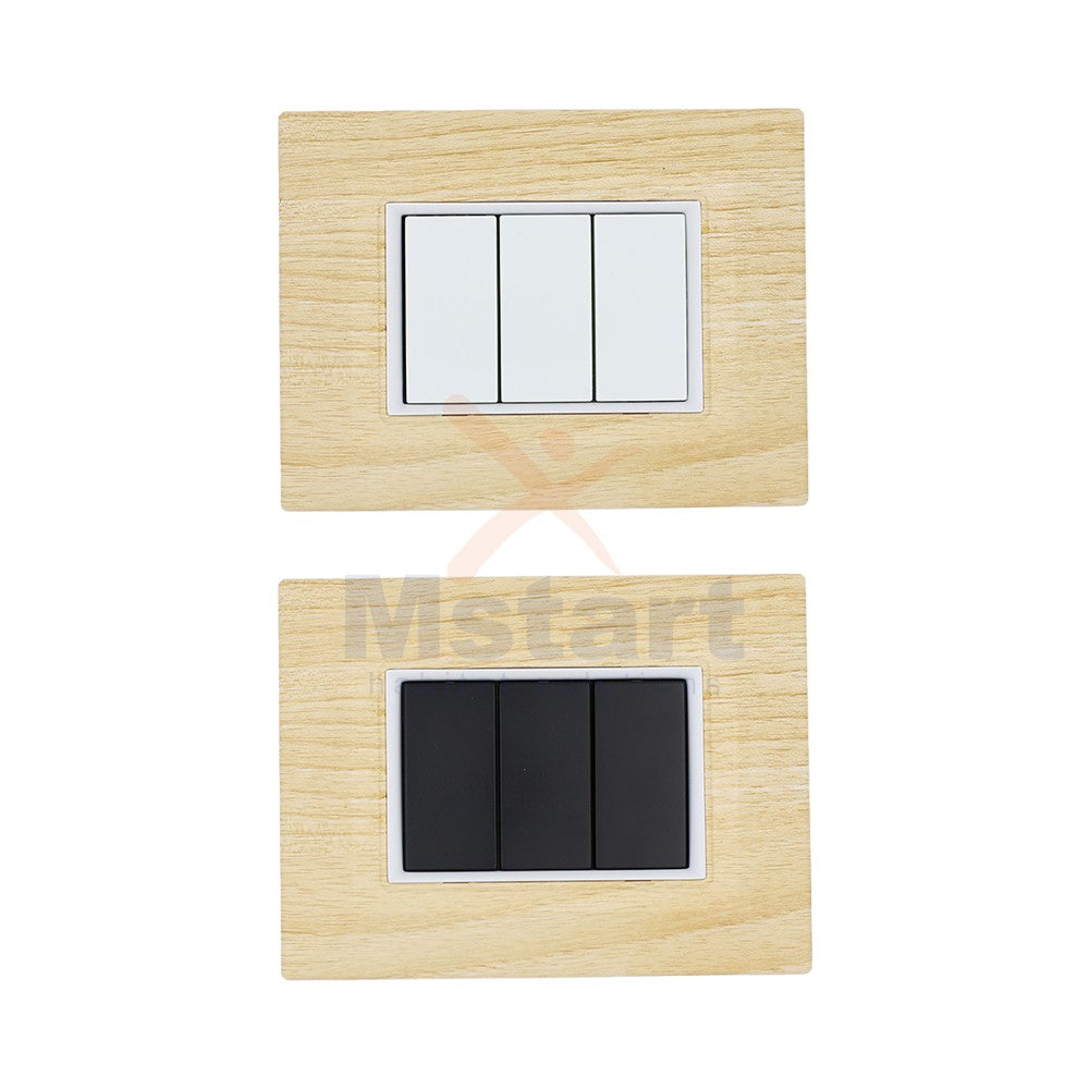 Placca Compatibile Vimar Eikon Legno Sbiancato 3, 4, 7 Posti