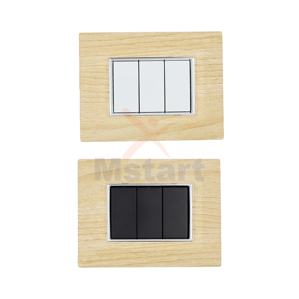 Placca Compatibile Vimar Eikon Legno Sbiancato 3, 4, 7 Posti
