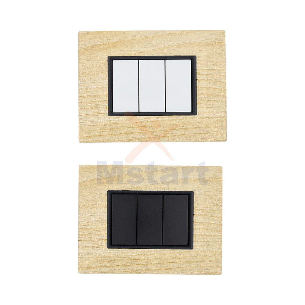 Placca Compatibile Vimar Eikon Legno Sbiancato 3, 4, 7 Posti