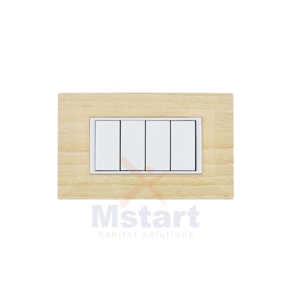 Placca Compatibile Vimar Eikon Legno Sbiancato 3, 4, 7 Posti