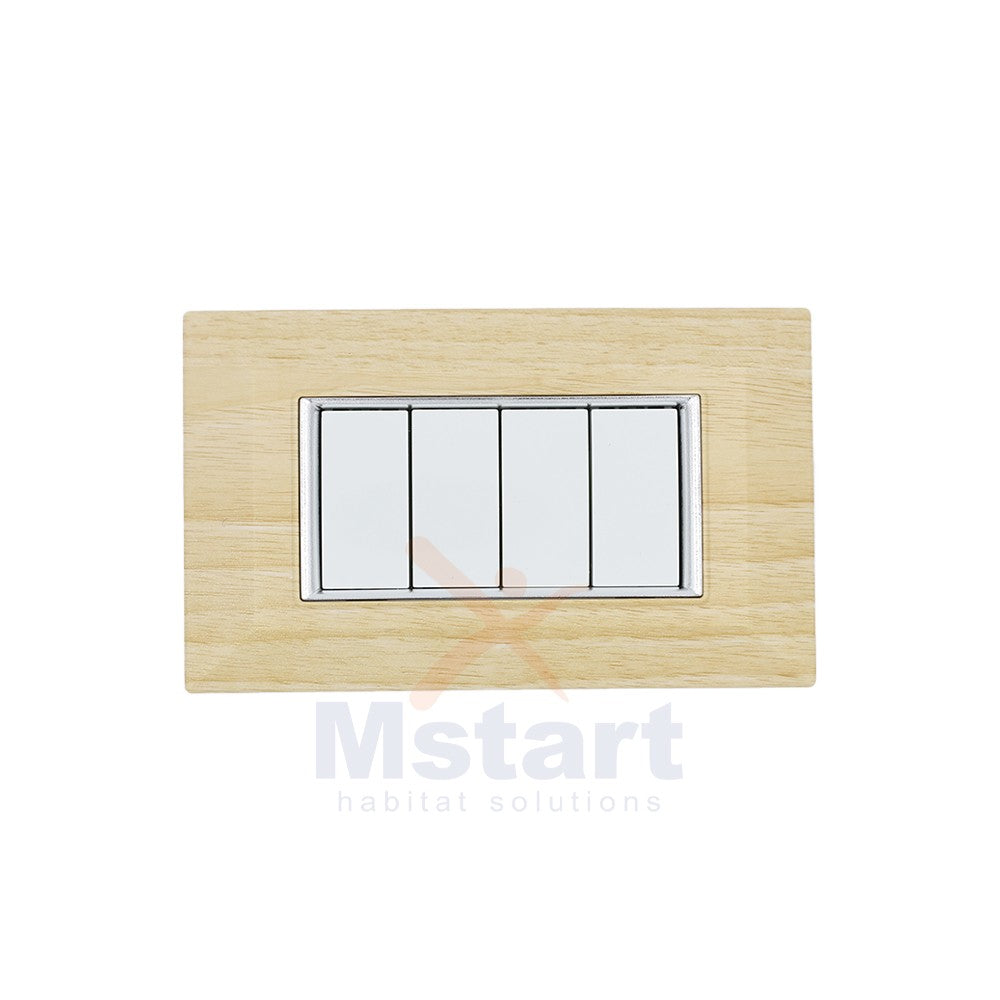 Placca Compatibile Vimar Eikon Legno Sbiancato 3, 4, 7 Posti