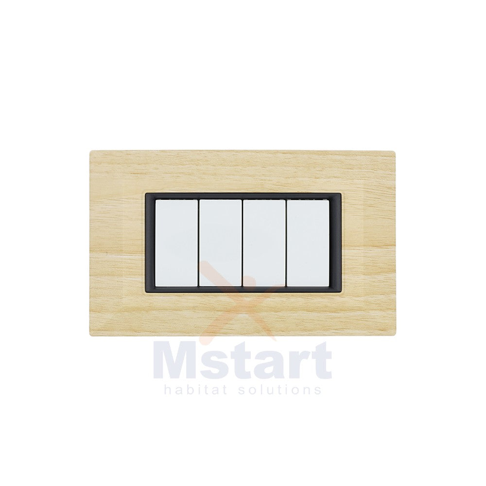 Placca Compatibile Vimar Eikon Legno Sbiancato 3, 4, 7 Posti