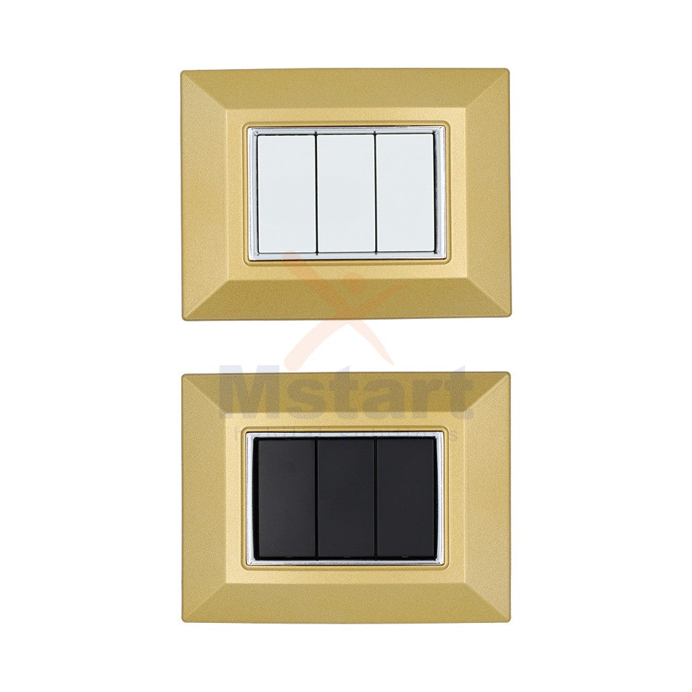Placca Compatibile Vimar Eikon Oro Satinato 3, 4, 7 Posti