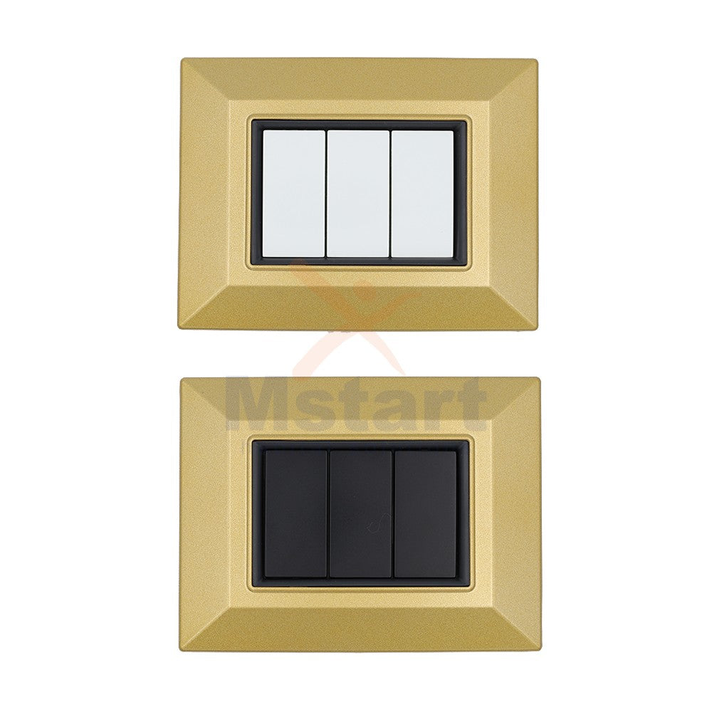Placca Compatibile Vimar Eikon Oro Satinato 3, 4, 7 Posti