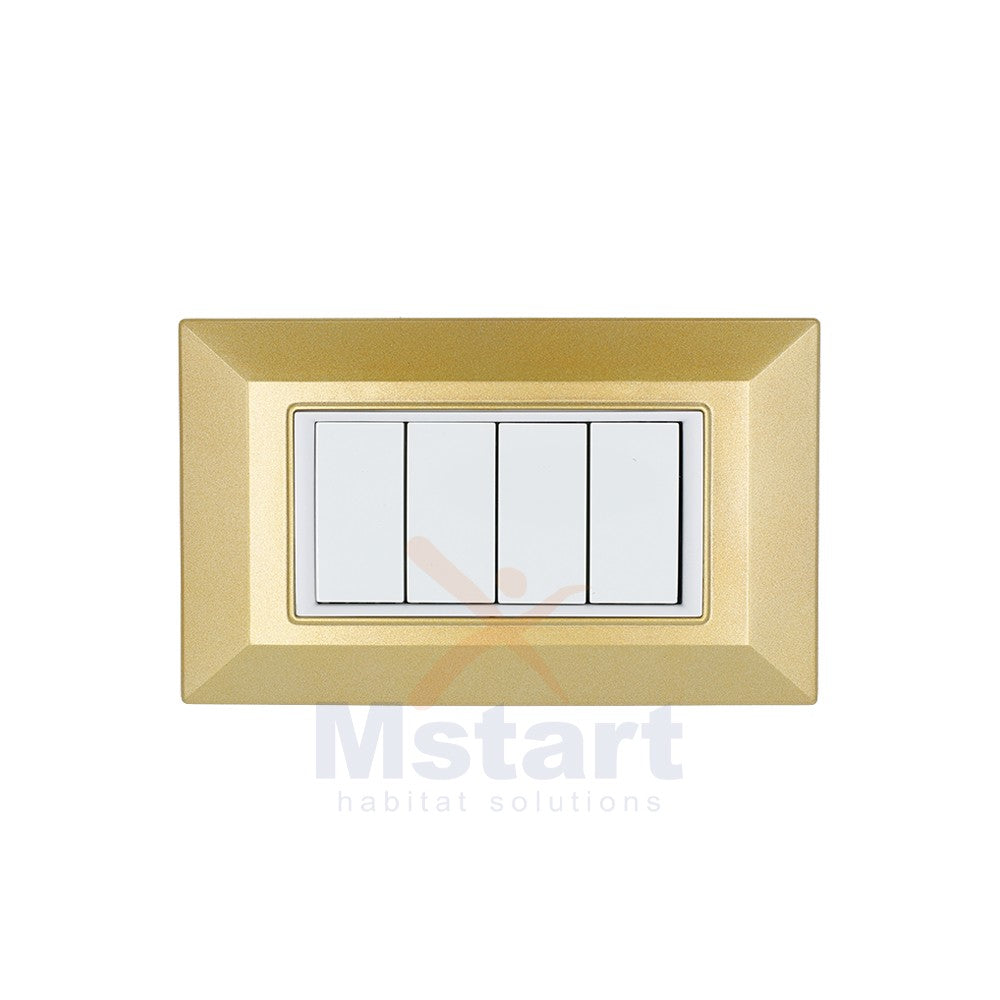 Placca Compatibile Vimar Eikon Oro Satinato 3, 4, 7 Posti