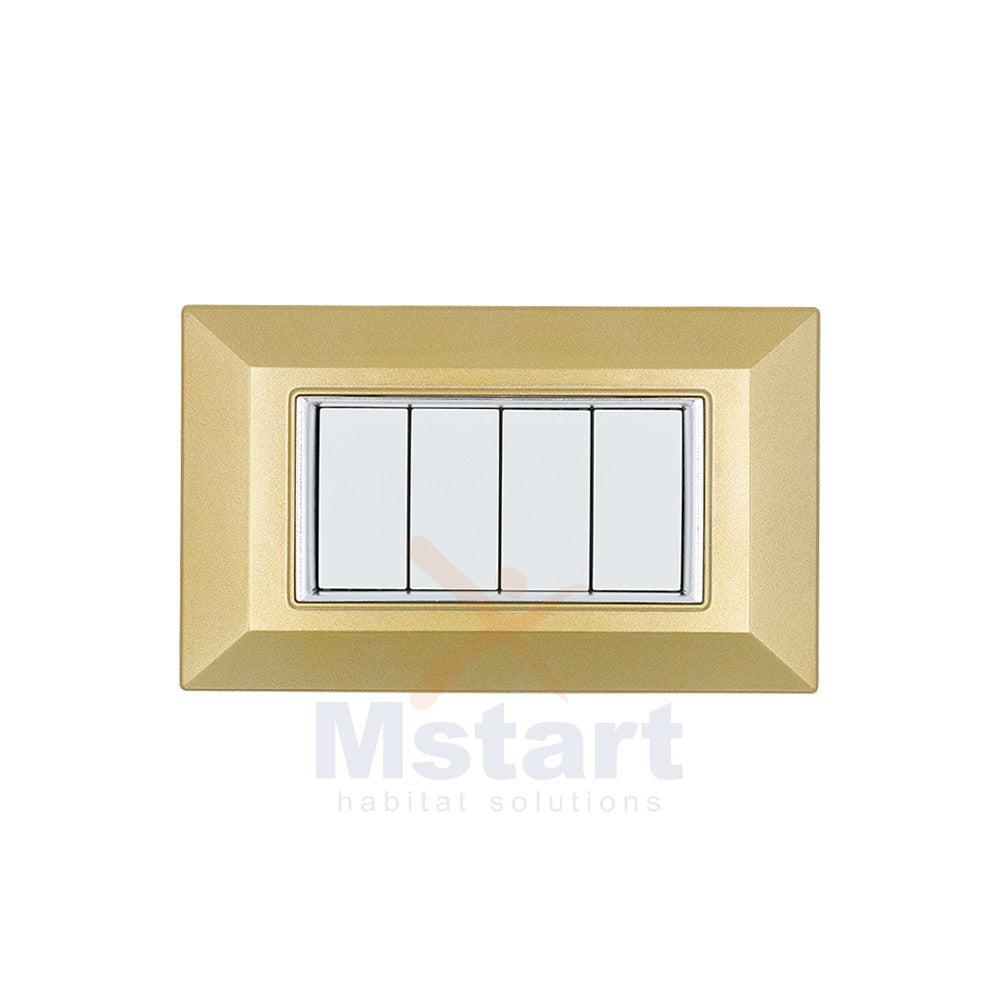 Placca Compatibile Vimar Eikon Oro Satinato 3, 4, 7 Posti